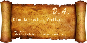 Dimitrievits Anita névjegykártya